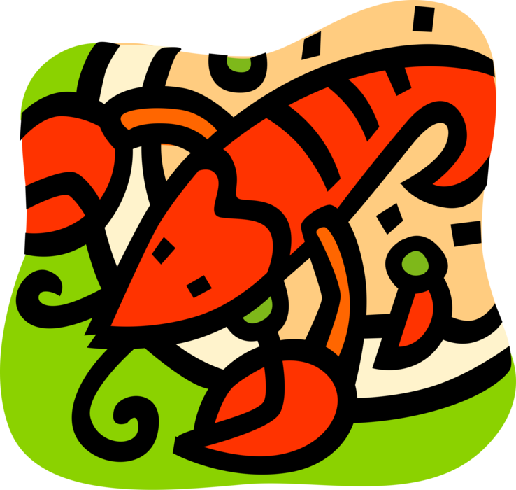 Vector Illustration Of Clawed Lobster Shellfish Seafood Clipart (738x700), Png Download