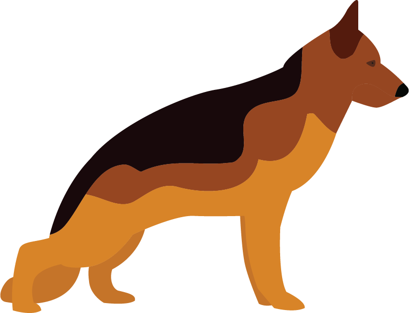 Added A German Shepard And A Saint Bernard To The Collection - German Shepherd Dog Clipart (822x630), Png Download