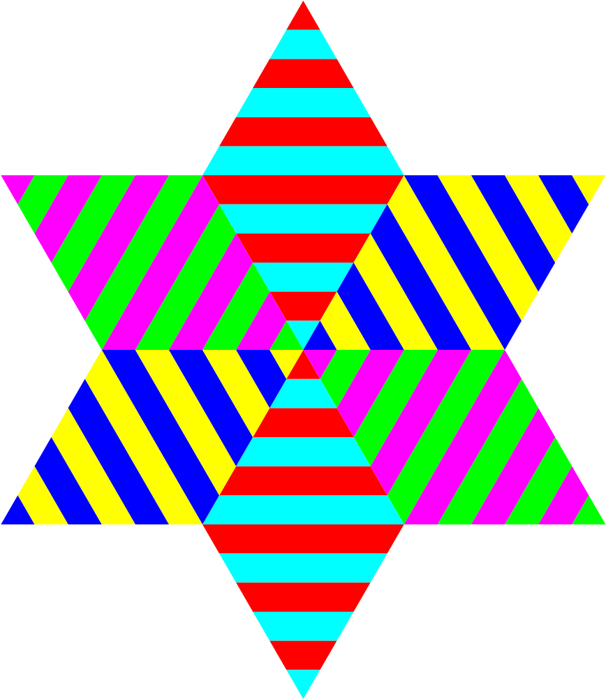 Hexagram Triangle Stripes - Cafepress Rainbow Stripped Six Pointed S Iphone 7 Tough Clipart (1000x1000), Png Download