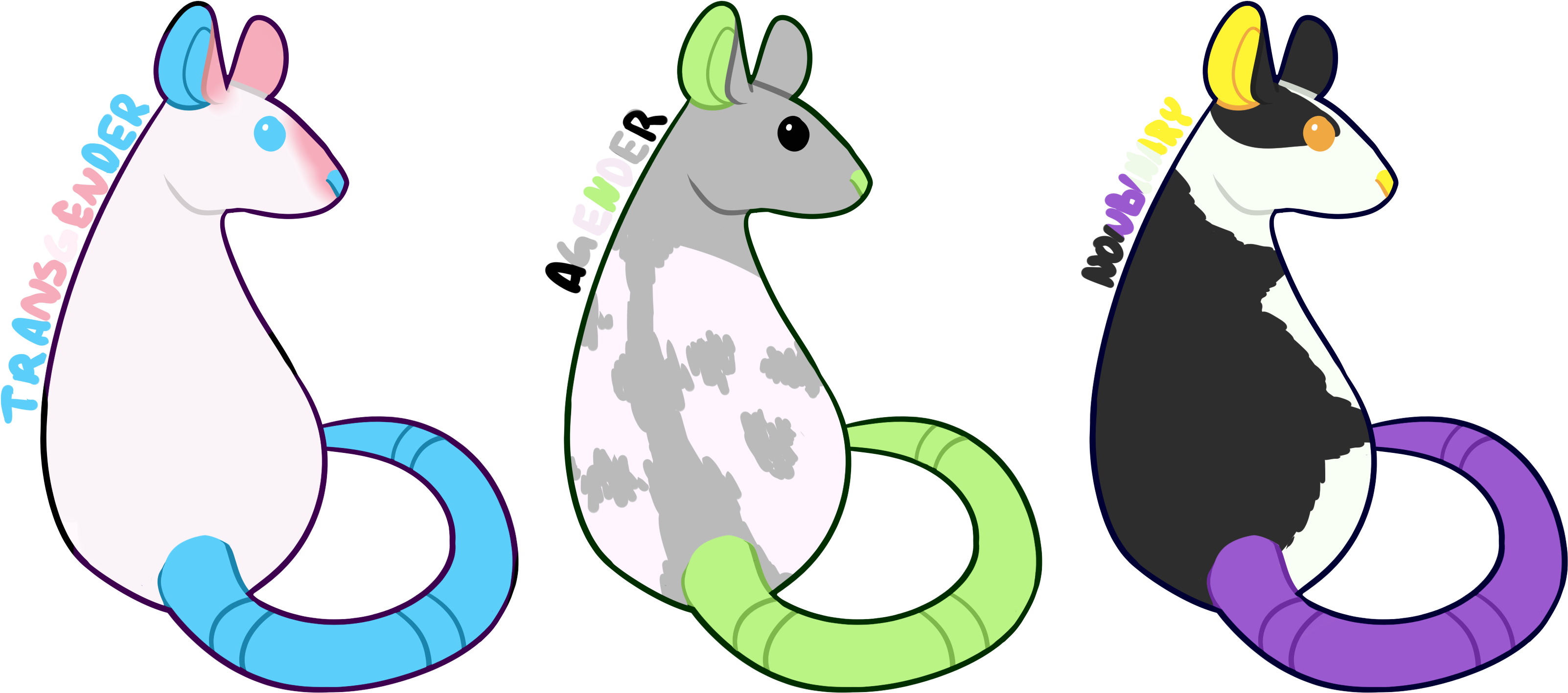 Pride Rats From Last June Clipart (3279x1548), Png Download