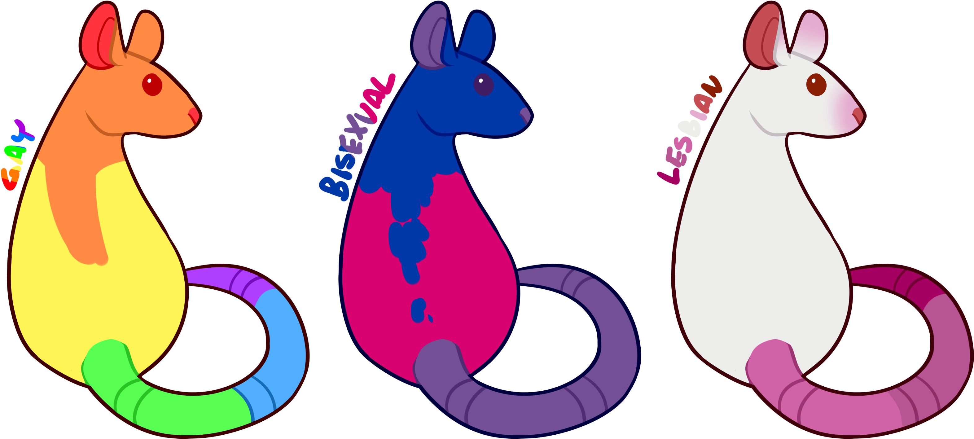 Pride Rats From Last June Clipart (3279x1548), Png Download