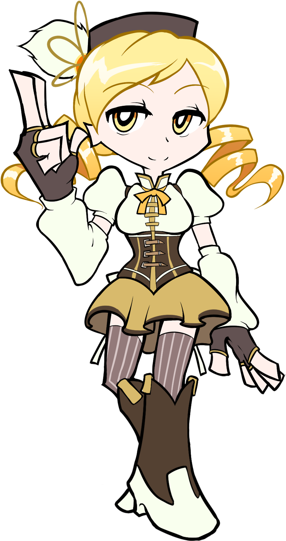 Puella Magi Madoka Magica - Mami From Madoka Magica Panty And Stocking Style Clipart (1184x1920), Png Download