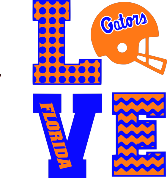 Florida Gators Love Clipart (562x600), Png Download