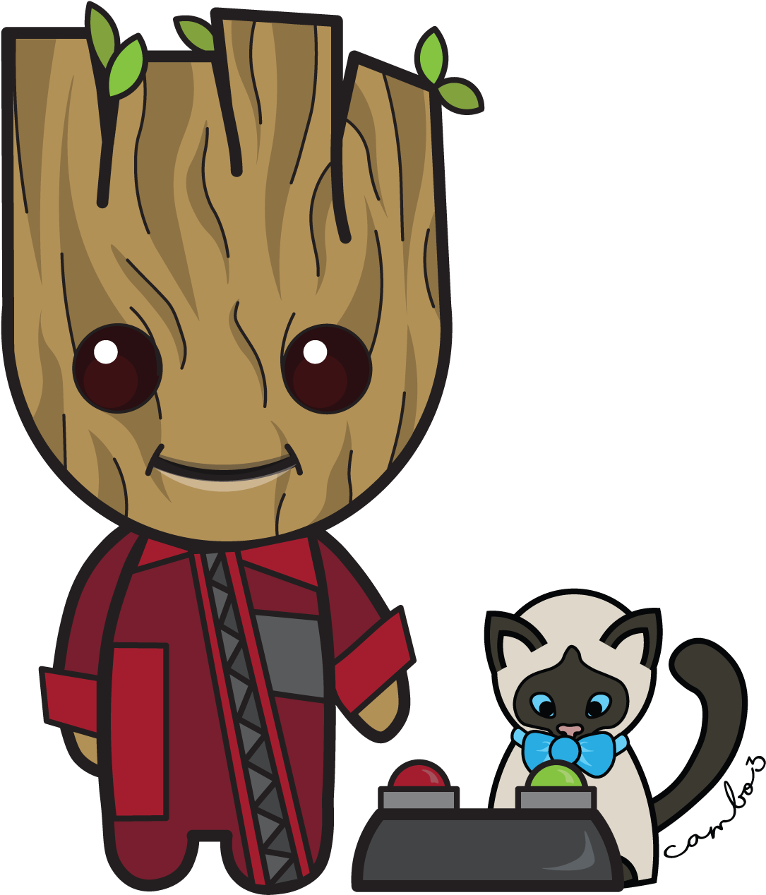 Baby Groot - Cartoon Clipart (1200x1501), Png Download
