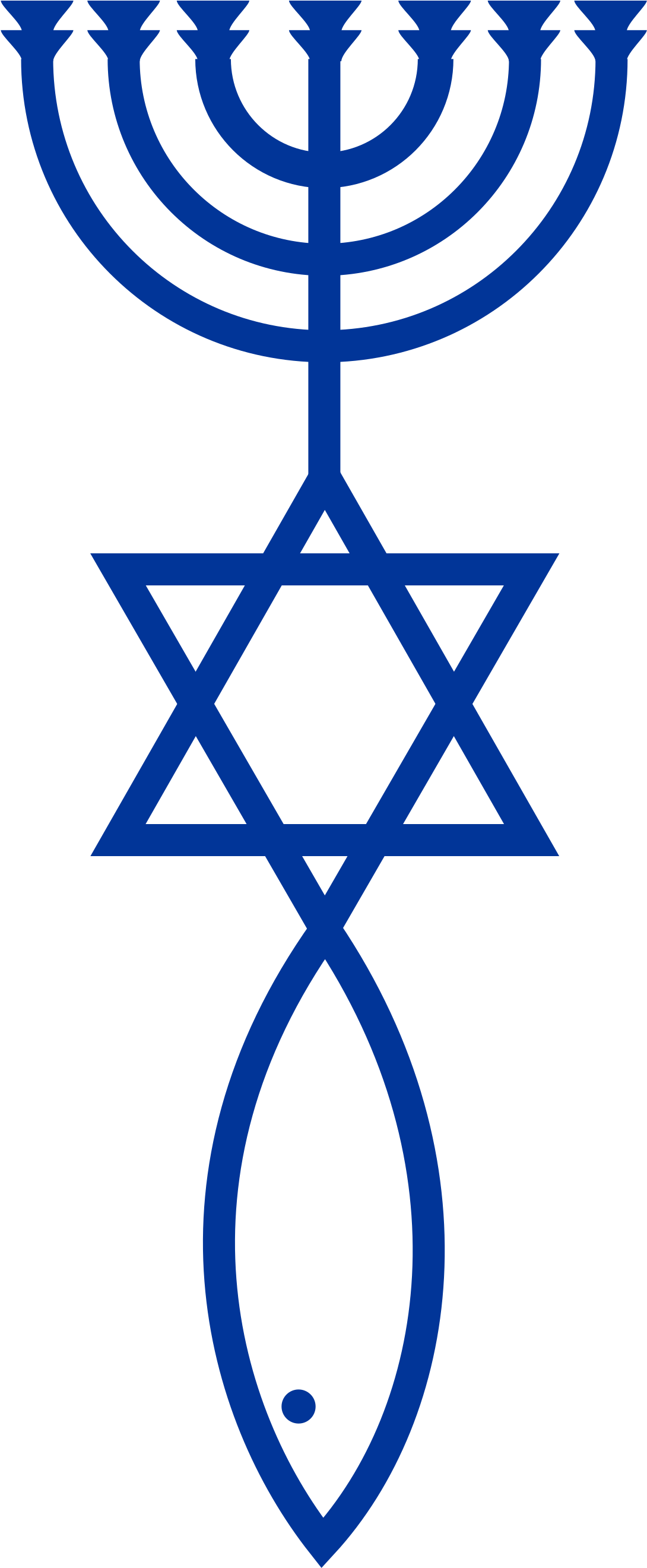 This Image Rendered As In Other Widths Png Messianic - Messianic Symbol Clipart (500x1150), Png Download