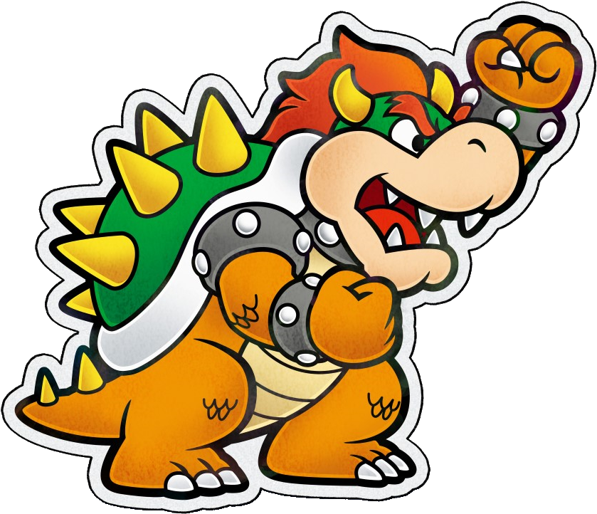 Paper Bowser Pj Artwork Clipart (878x768), Png Download