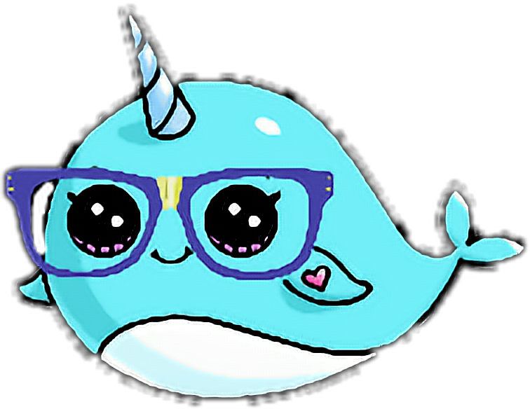 Transparent Download Adorkable Sticker By Summerinparis - Cute Narwhal Transparent Clipart - Png Download (756x584), Png Download