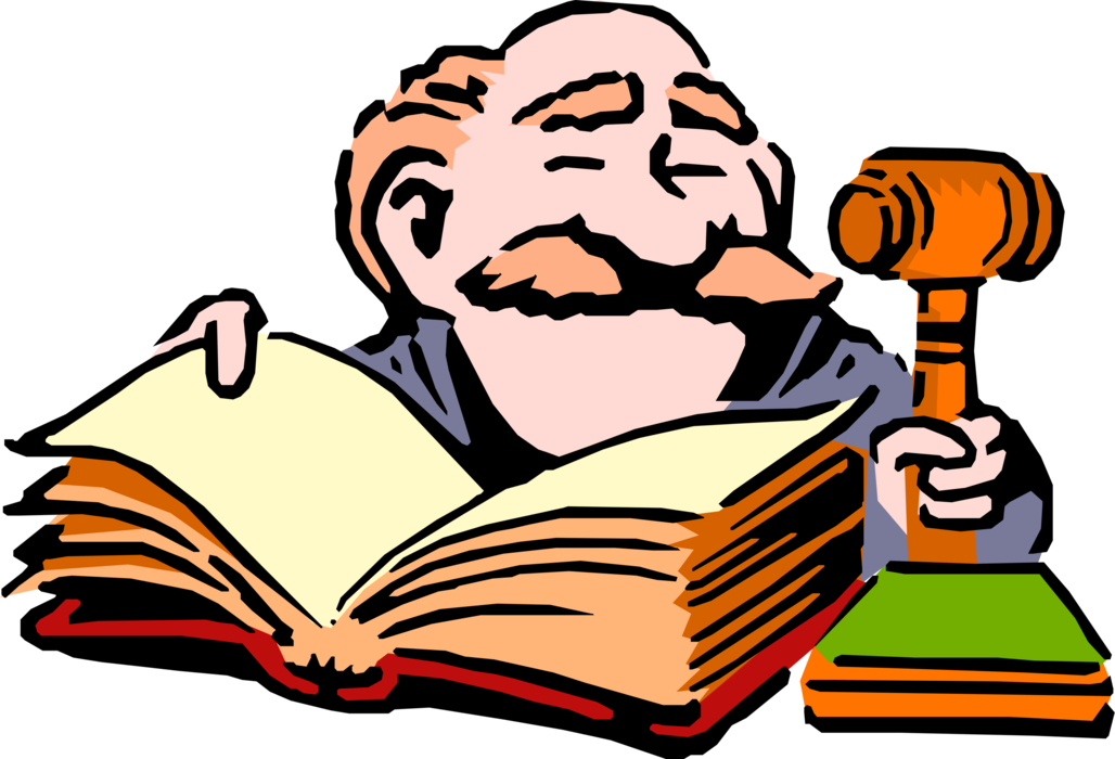 Vector Illustration Of Judge About To Deliver Judicial - Cant Sue The State Clipart (1028x700), Png Download