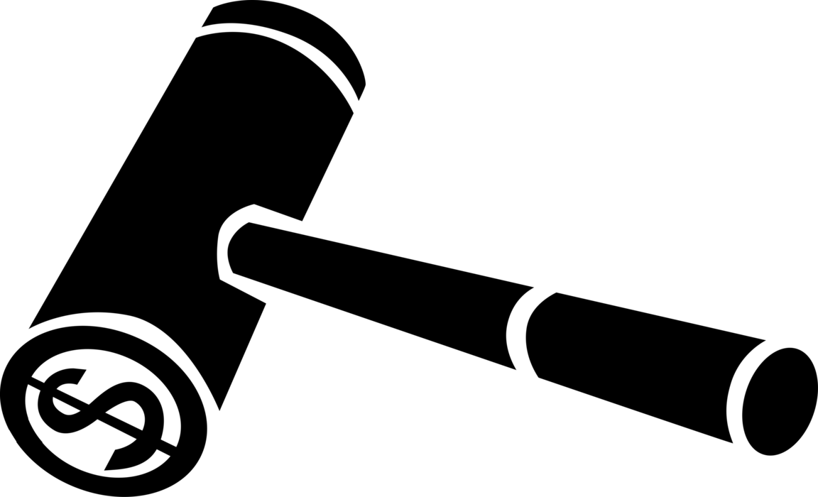 Vector Illustration Of Judge's Gavel Ceremonial Mallet Clipart (1152x700), Png Download