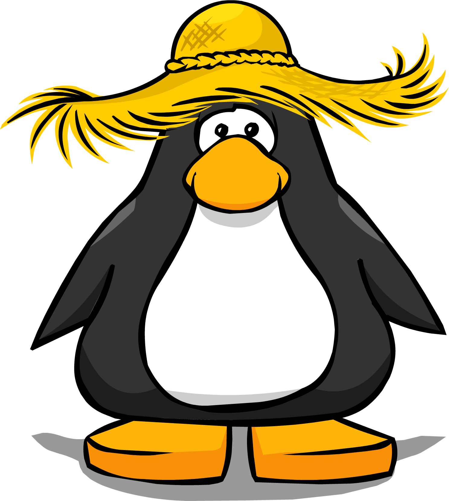 Straw Hat Pc - Club Penguin Clipart (1487x1661), Png Download