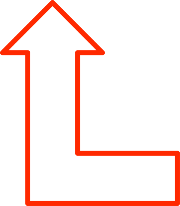 L Shape Arrow Pointing Up Clipart (600x684), Png Download