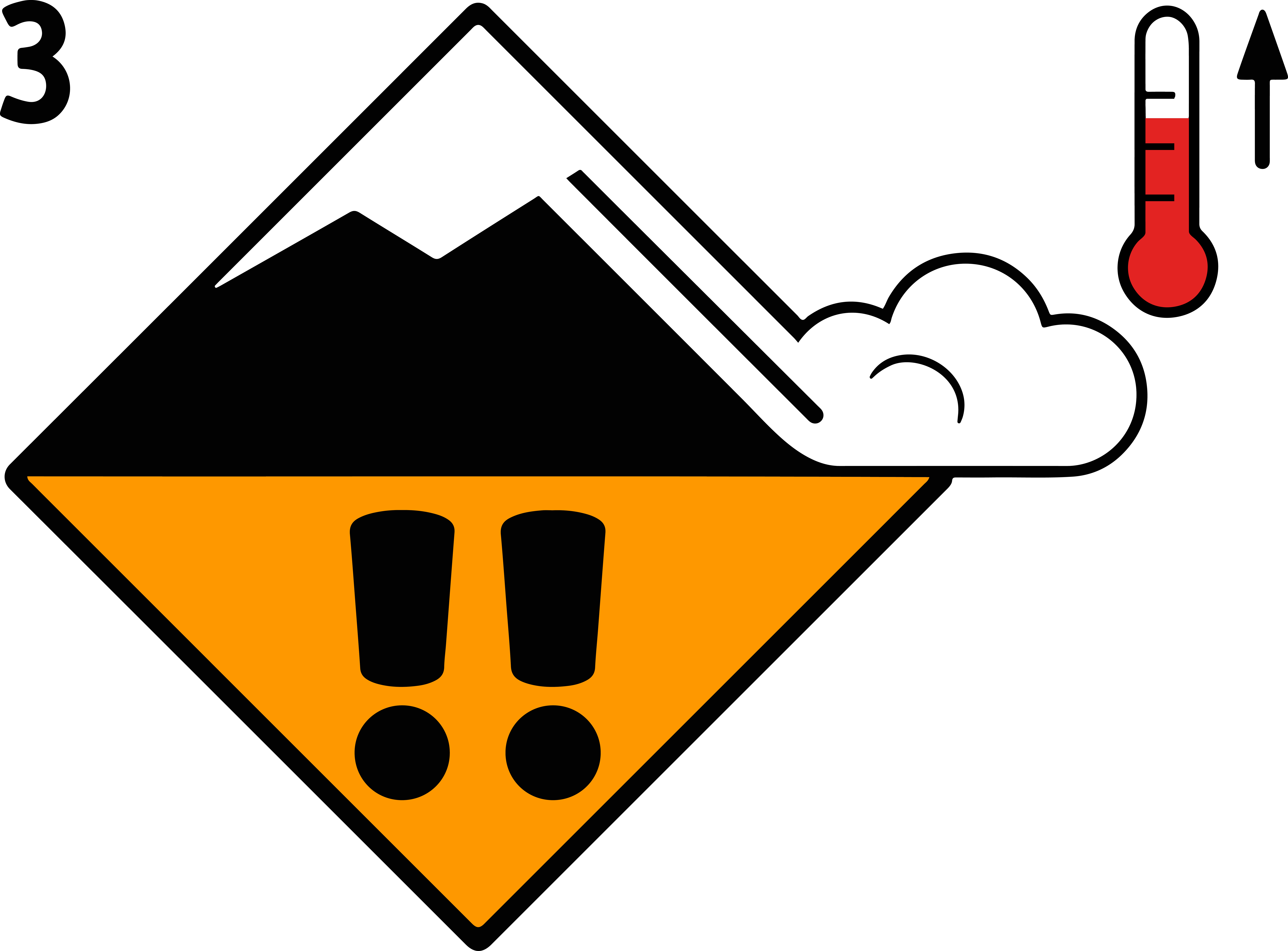 Avalanche Considerable Danger Level Wet Snow Clipart (8891x6568), Png Download