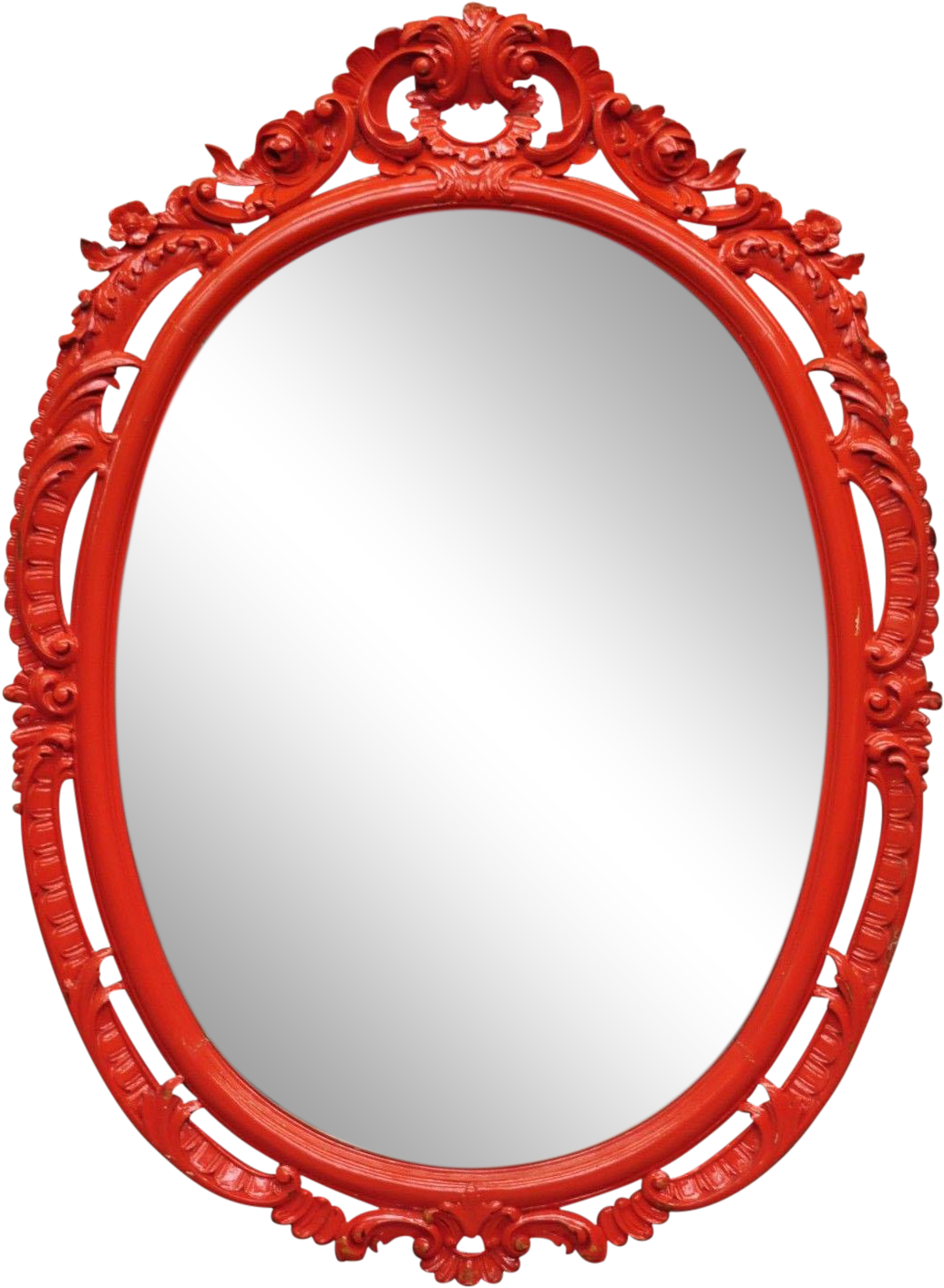 Large Vintage Carved Wood French Rococo Style Red Painted - Wood Carving Clipart (1150x1570), Png Download