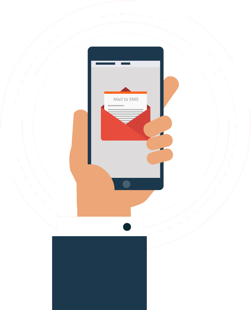 Mail To Sms Enables The Sending Of Sms From Mailbox - Celular Flat Design Clipart (1300x1300), Png Download