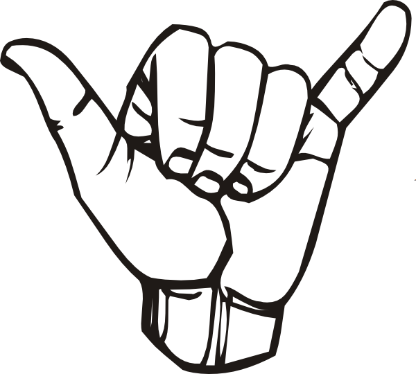 Noir & Blanc Carnet De Notes Hang Loose Par Juniqe Clipart (600x540), Png Download