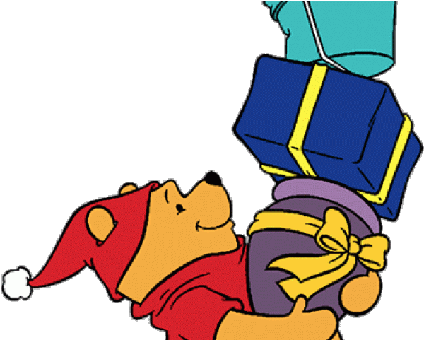Christmas Winnie The Pooh Cartoon Clipart (640x480), Png Download