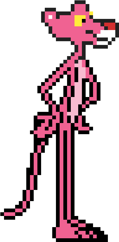 The Pink Panther - Pink Panther Pixel Art Clipart (1200x1200), Png Download