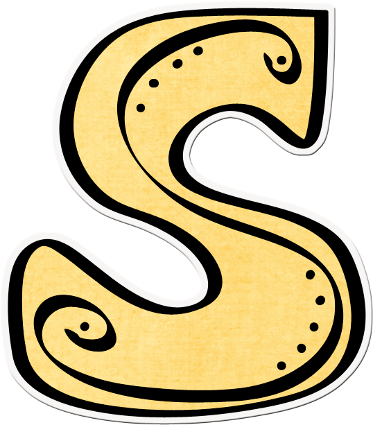 S A Doodled Easter - Letter Clipart (547x622), Png Download