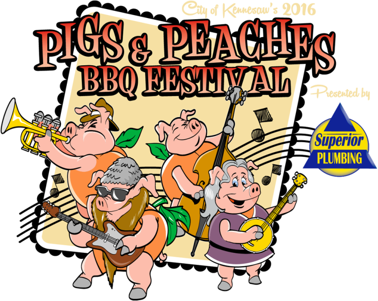 Pigs & Peaches Bbq Festival Clipart (752x599), Png Download