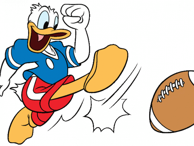 Football Clipart Sport - Donald Duck Playing Football - Png Download (640x480), Png Download