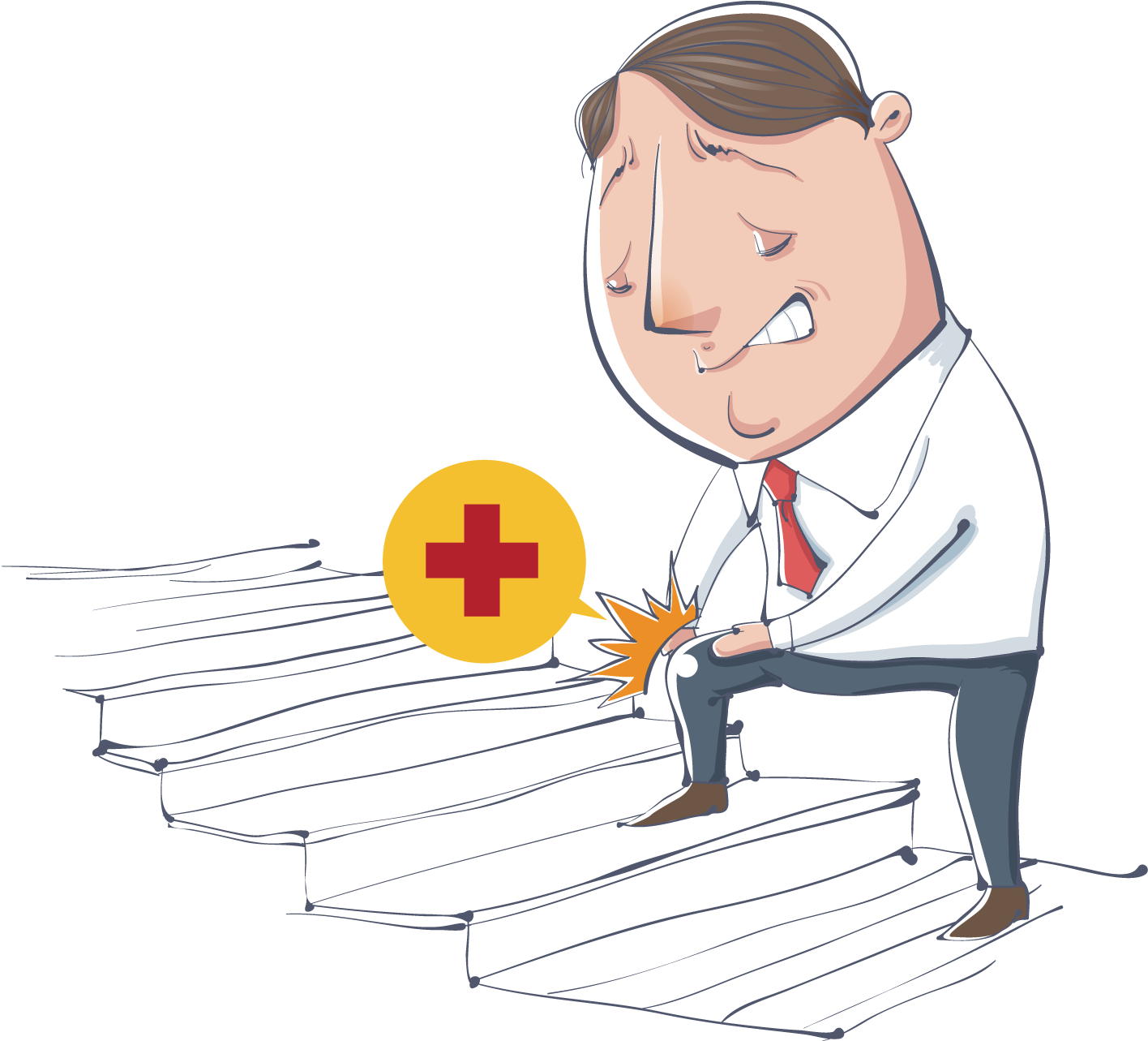 Osteoarthritis Rheumatoid Arthritis On The Stairs Knock Clipart (1500x1501), Png Download