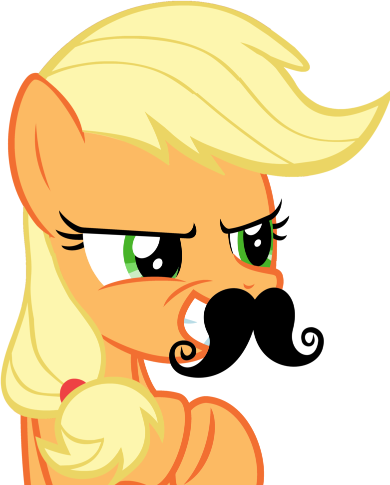 Applejack, Artist Needed, Facial Hair, Moustache, Pony, - Pinkie Pie Mustache Clipart (865x1024), Png Download