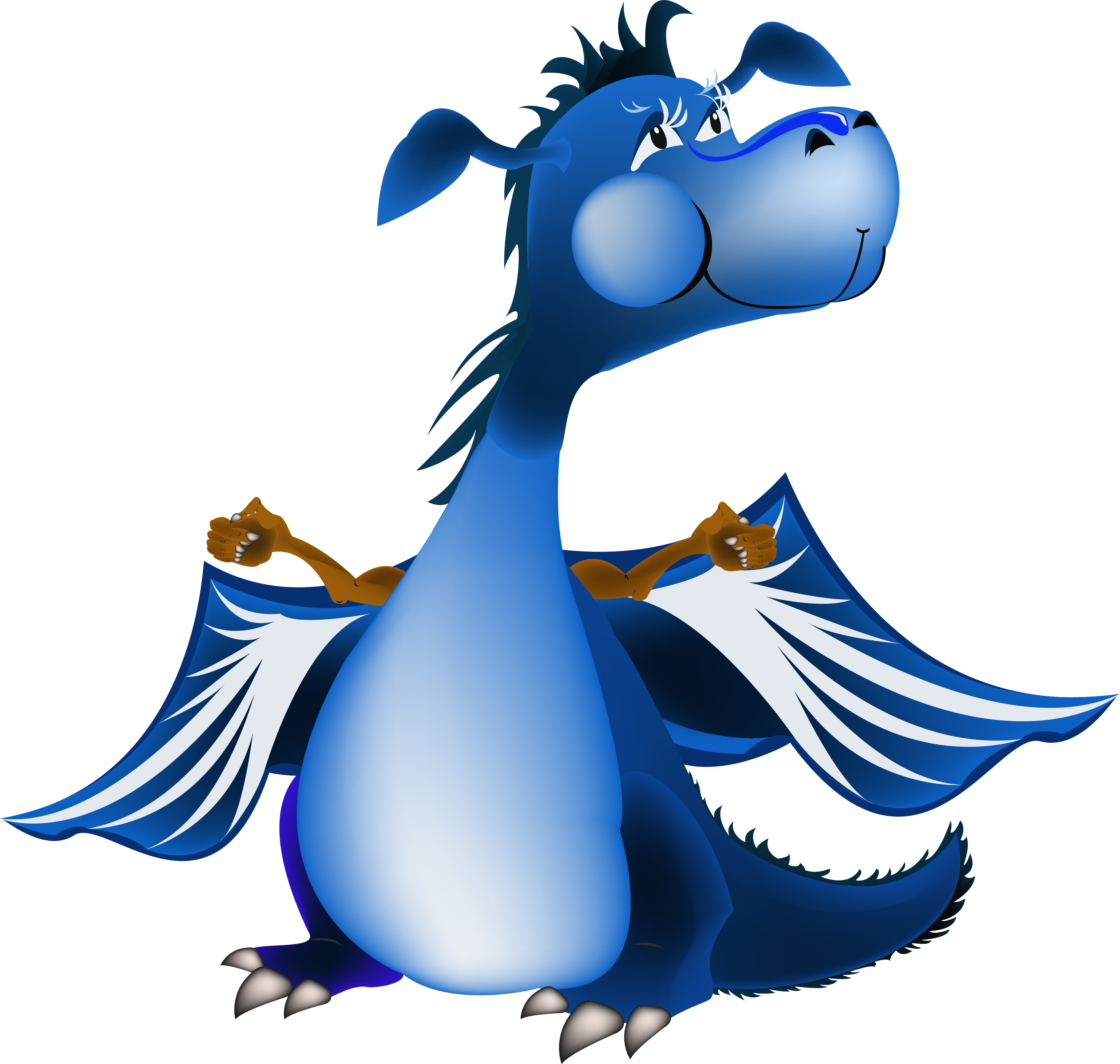 Dragon - Free Cartoon Dragon Blue Clipart (4033x3833), Png Download
