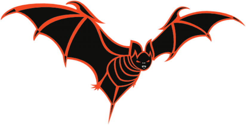 Black And Orange Bat Png - Trick Or Treat Bats Clipart (850x451), Png Download