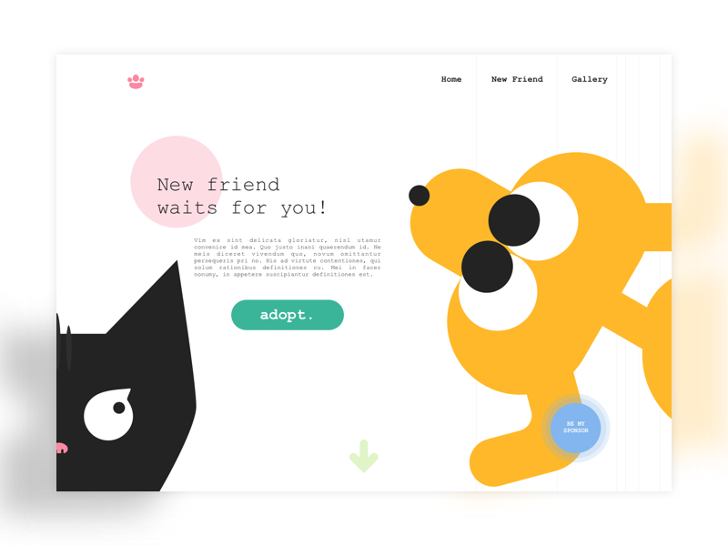 Pet Shelter Flat Web Vector Ui Illustration - Cartoon Clipart (800x600), Png Download