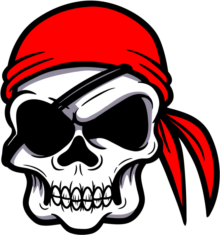 Eye Patch Clipart - Evil Pirate Cartoon Skull, Halloween Party T Shirt - Png Download (800x800), Png Download