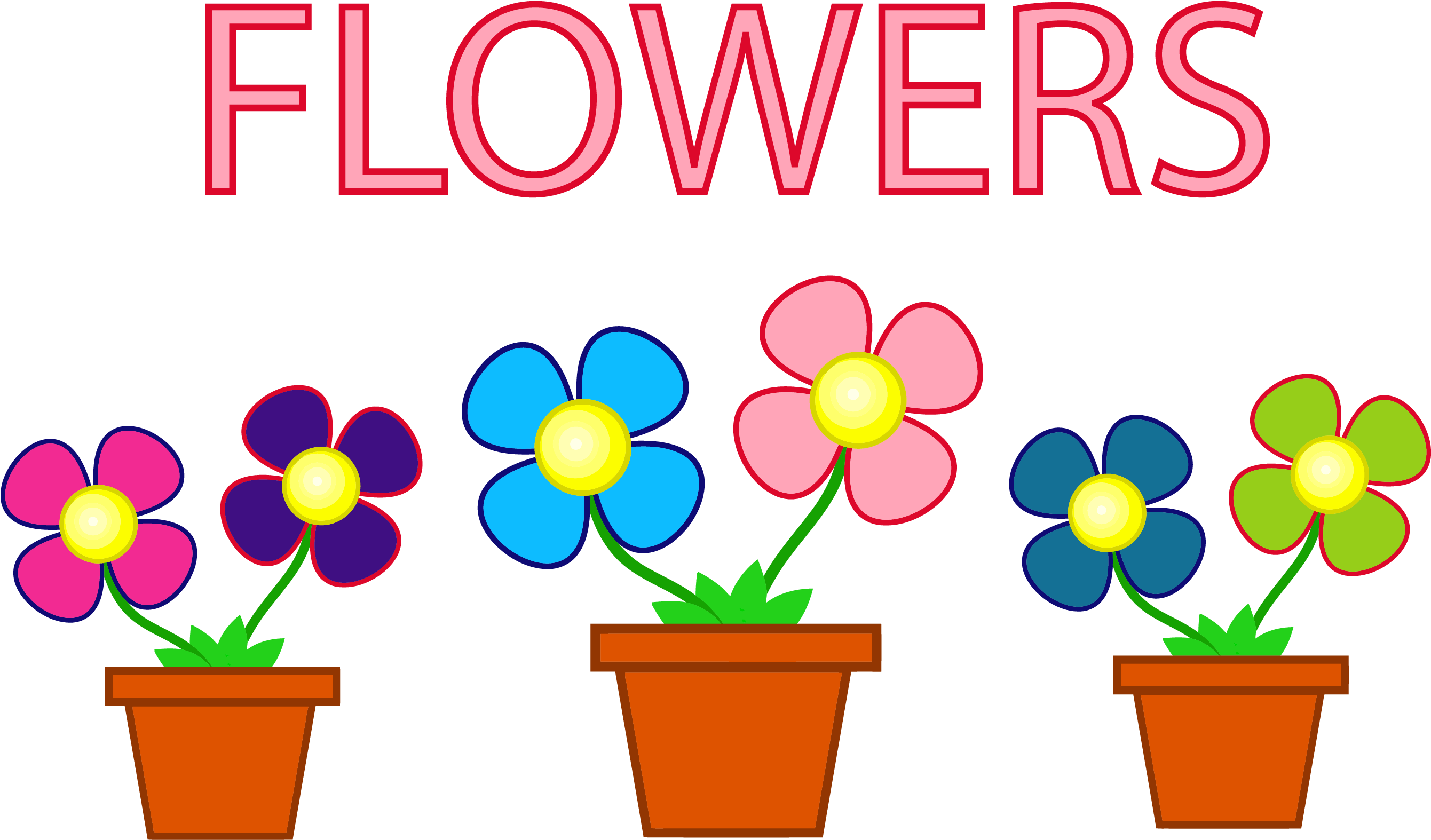 Potted Flowers Png Clipart - Clip Art Flowers Transparent Png (2680x1651), Png Download