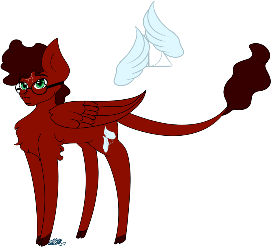 Sachanart, Glasses, Harry Potter, Pegasus, Ponified, - Portable Network Graphics Clipart (939x859), Png Download