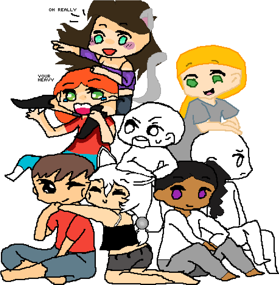 Friends In Weid Places - Cartoon Clipart (1000x1000), Png Download