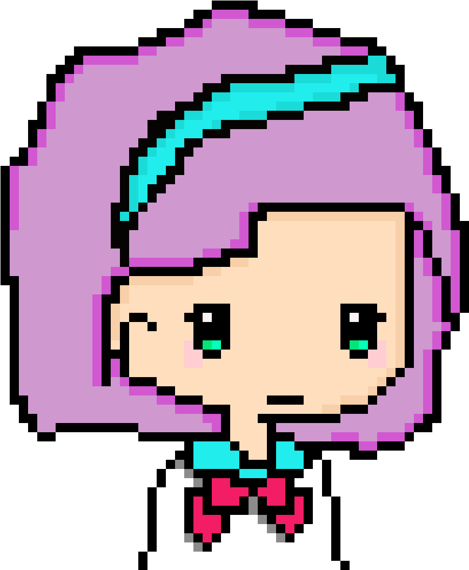 Cute Girl With A Heck Of A Hair Color - Video Game Clipart (1152x1152), Png Download