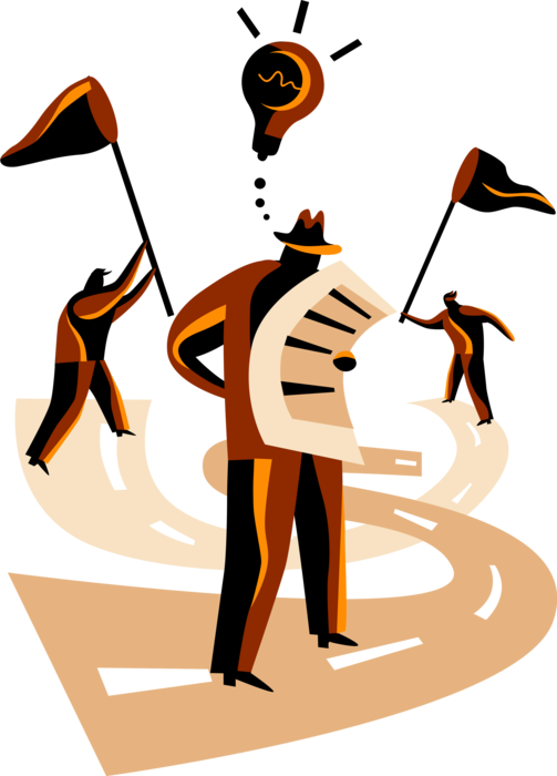 Vector Illustration Of Shrewd Secretive Businessman - Illustration ...