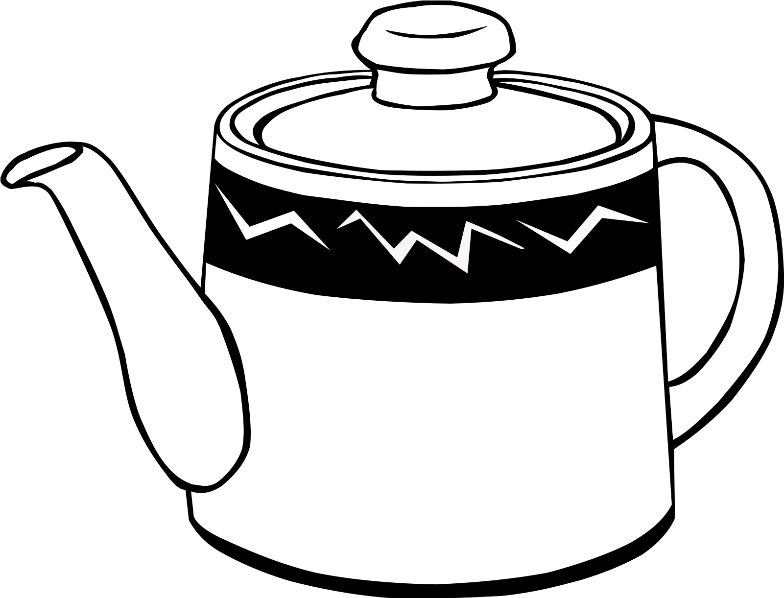 Net Clip Art Fast Food Dishes Ff Menu Black White - Kettle Black And White - Png Download (999x763), Png Download
