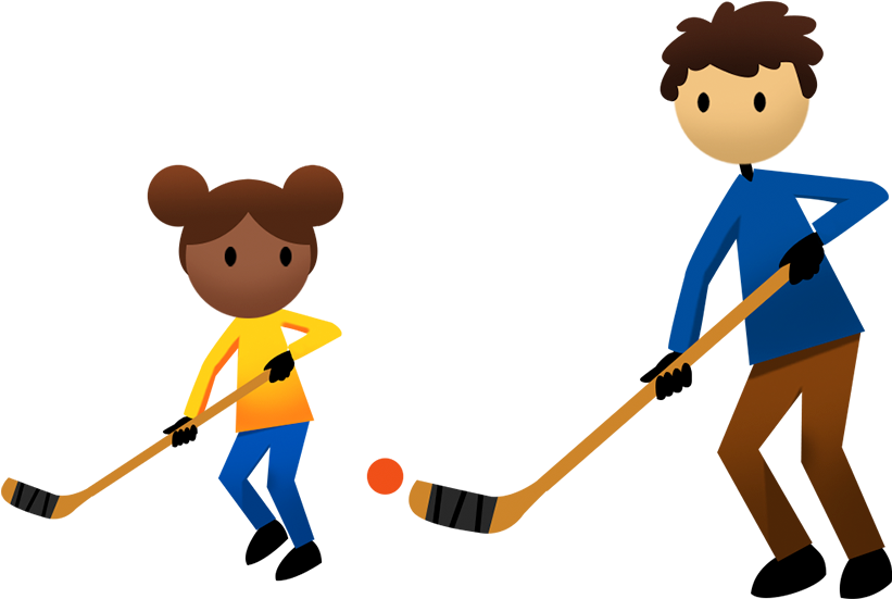 Activities Active For Life Ball Hockey Children - Clip Art Floor Hockey - Png Download (880x560), Png Download