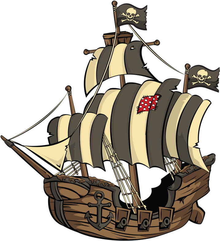 Explore Pirate Art, Pirate Life, And More - Galleon Cartoon Clipart (726x800), Png Download