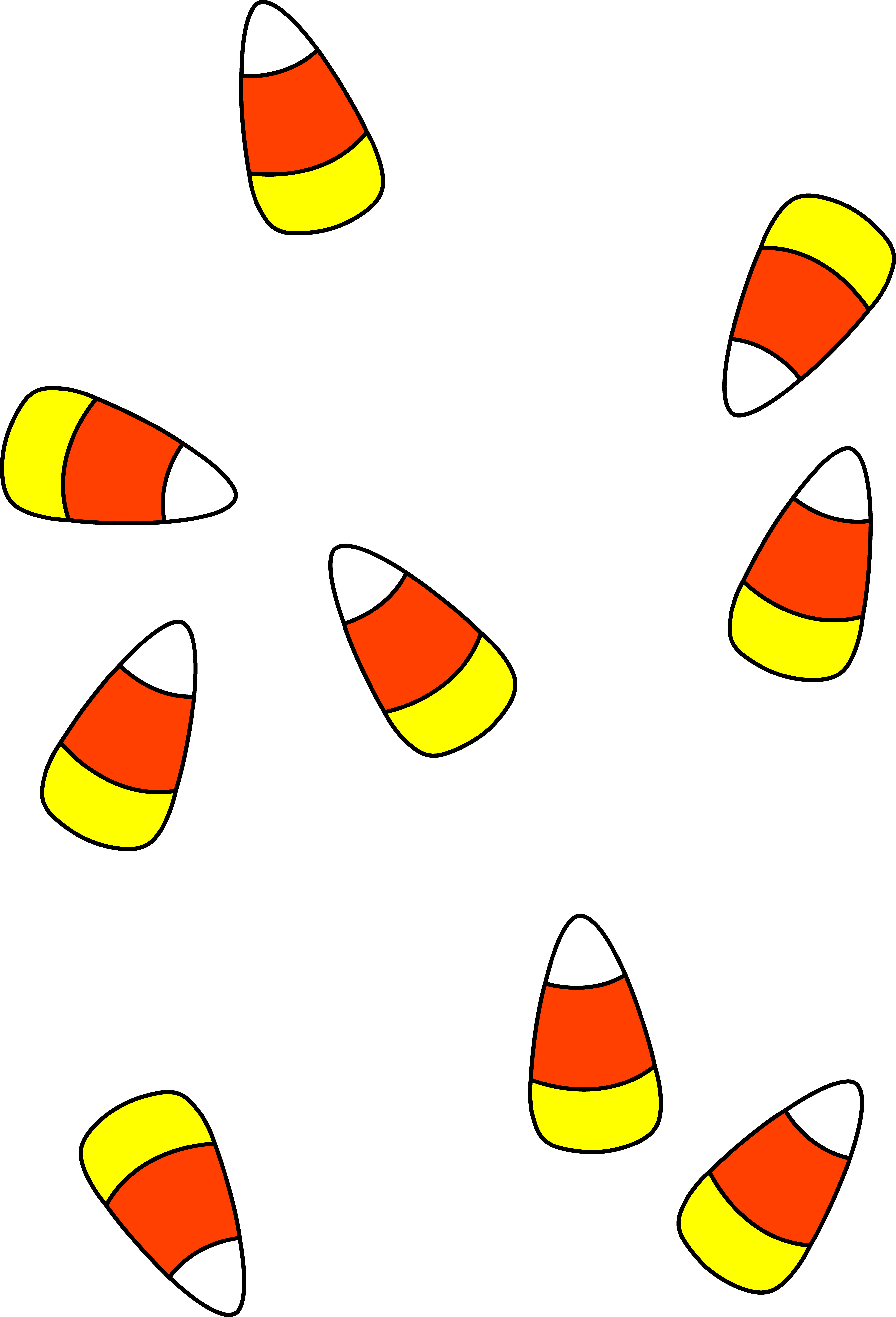 Scattered Halloween Candy Corn - Clip Art Candy Corn - Png Download (4510x6627), Png Download
