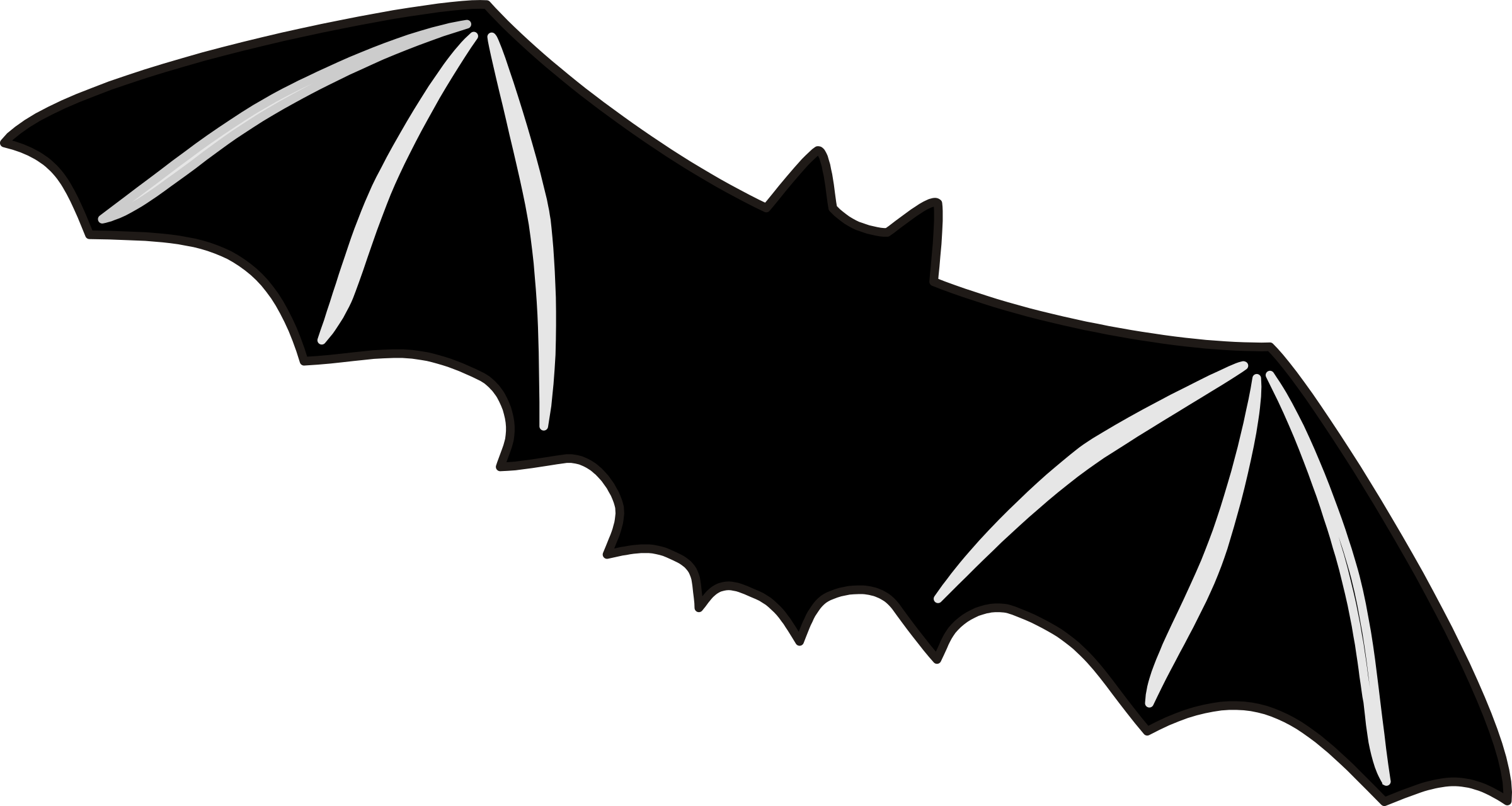 Clipart Bat Pertaining To Bat Clipart - Bat Clip Art - Png Download (2400x1280), Png Download