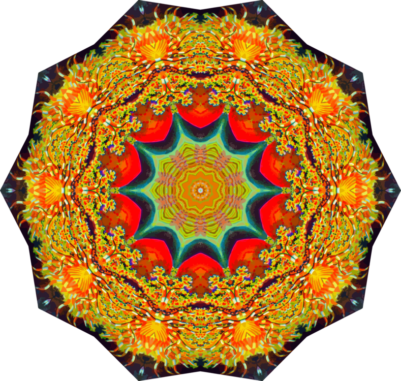 Textile Symmetry Orange Quilt Kaleidoscope - Illustration Clipart (789x750), Png Download