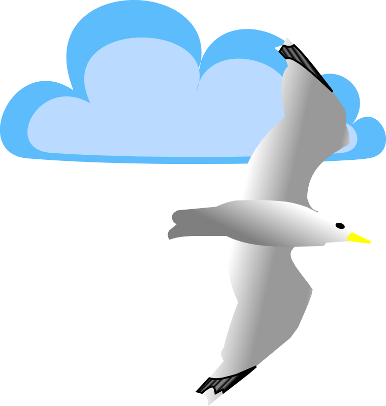 Seagull And Cloud Clip Art At Vector Clip Art - Möwe Clipart - Png Download (564x593), Png Download