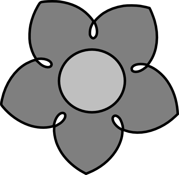 Flower Clip Art - Flower Clip Art Gray - Png Download (600x584), Png Download
