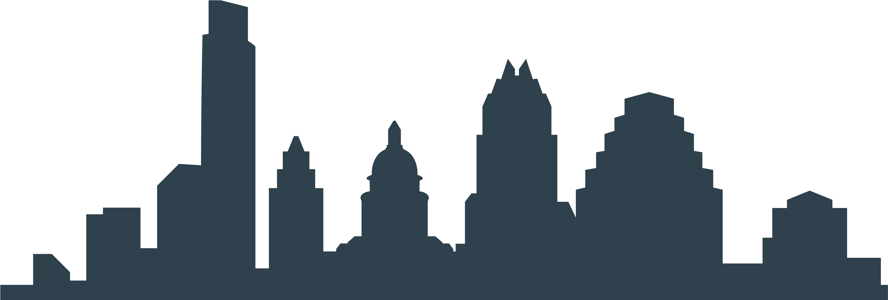 Png Black And White Download Austin Silhouette At Getdrawings - Austin Skyline Silhouette Png Clipart (3082x1070), Png Download