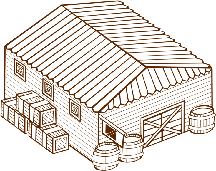 Warehouse Management System Distribution Center Computer - Drawing Of A Warehouse Clipart (750x750), Png Download