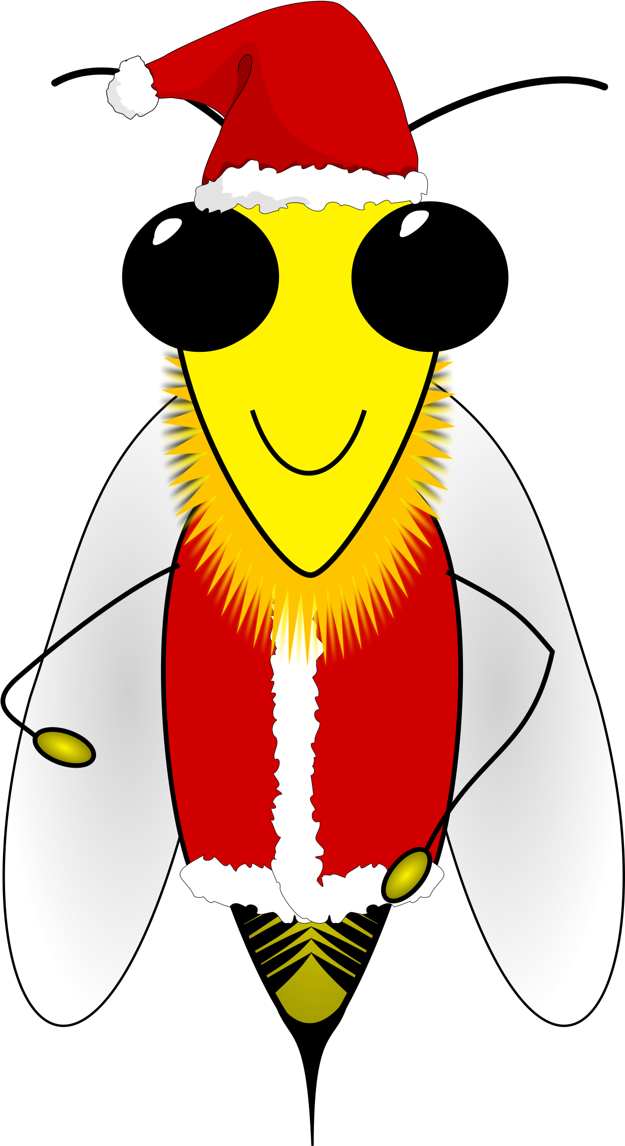 Bee Santa Clipart (410x800), Png Download