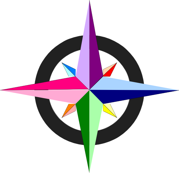 Drawing Compass Clipart - Colorful Compass Clipart - Png Download (600x579), Png Download