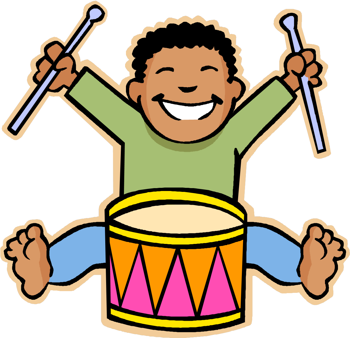 Clipart Transparent Library Children Music Clipart - Boy With Drum Clipart - Png Download (830x814), Png Download