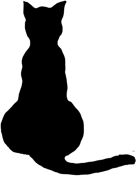 Cat Clip Art Cat Silhouette - Black Cat Silhouette Sitting - Png Download (546x709), Png Download