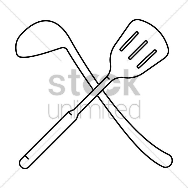 Download Ladle Cartoon Black And White Clipart Ladle Crossed Spatulas